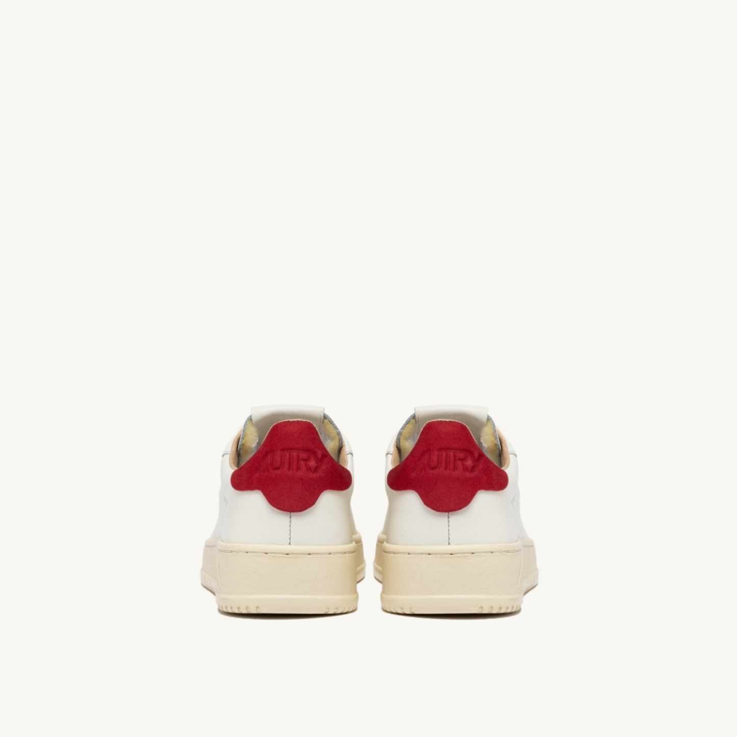 DALLAS LOW SNEAKERS IN WHITE AND RED LEATHER