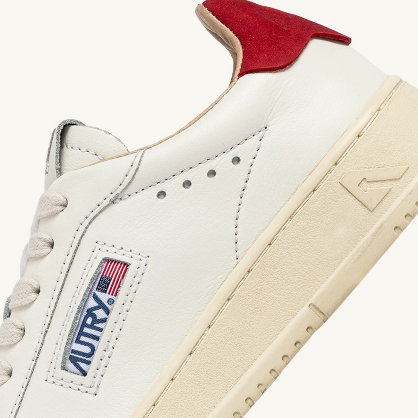 DALLAS LOW SNEAKERS IN WHITE AND RED LEATHER