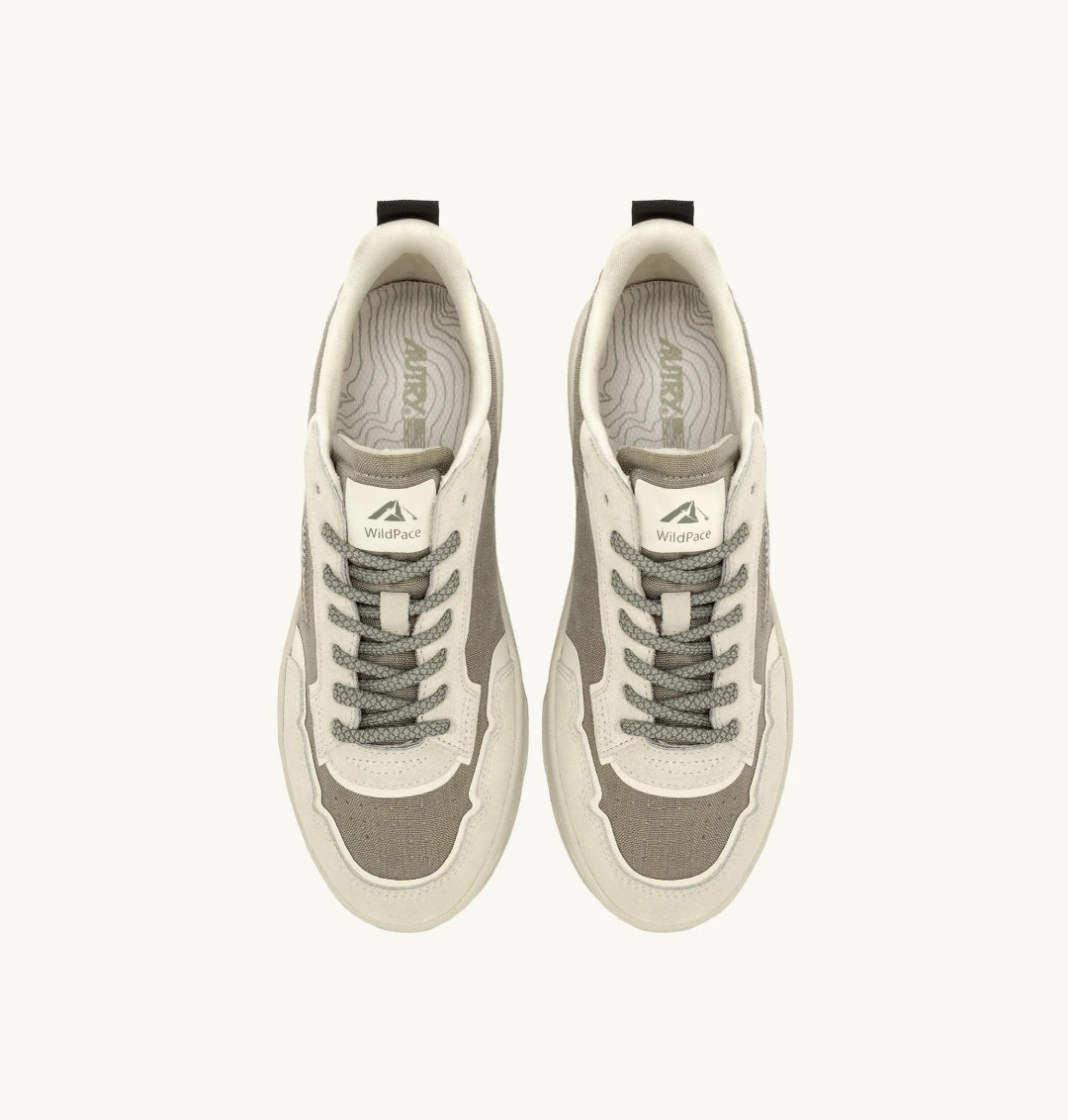 WILDPACE LOW SNEAKERS IN GREEN  CORDURA AND SUEDE BEIGE