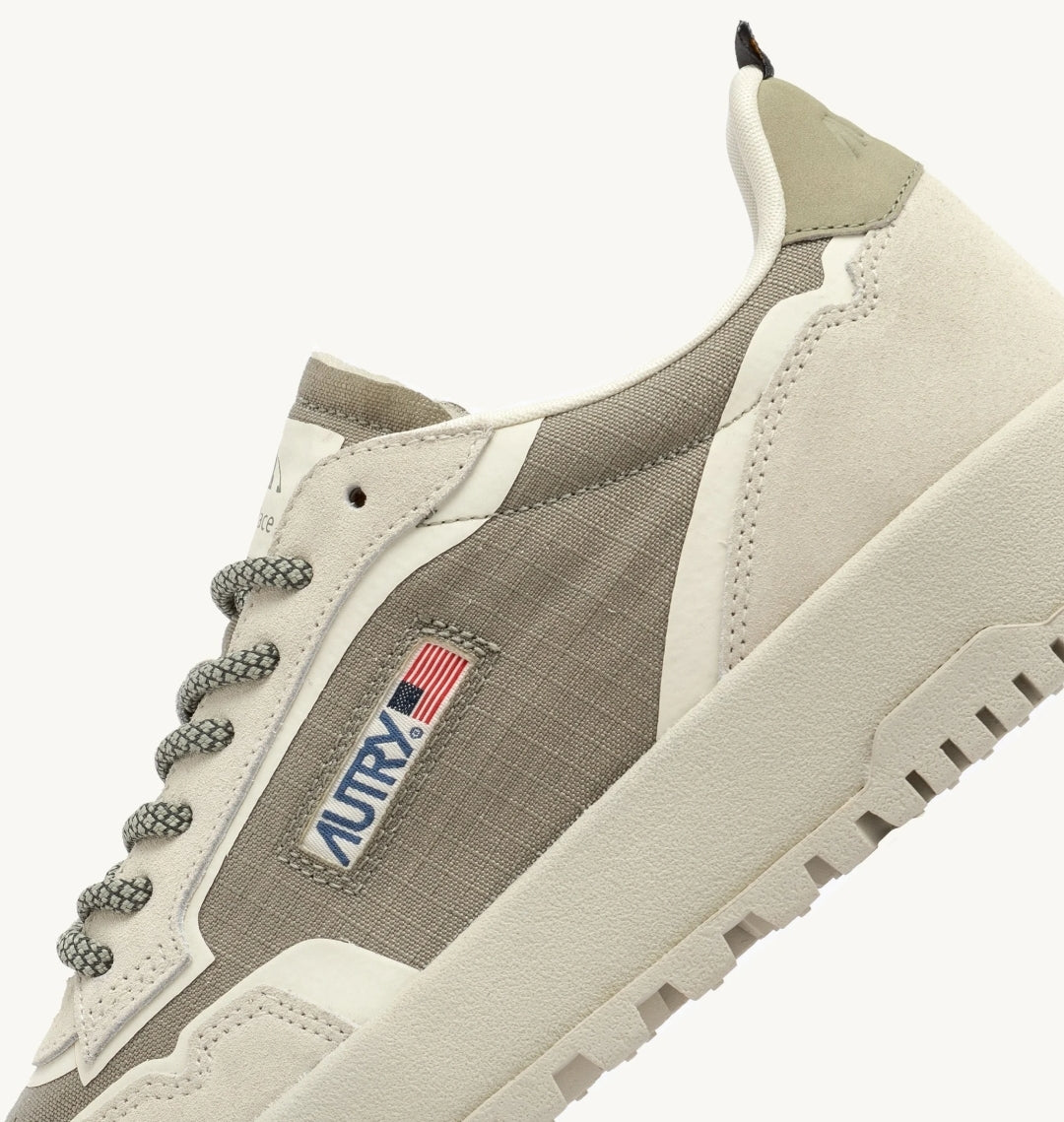 WILDPACE LOW SNEAKERS IN GREEN  CORDURA AND SUEDE BEIGE